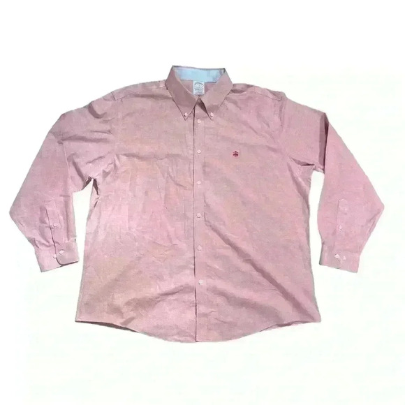 Brooks Brothers Brookscool Coral Pink Oxford Shirt The Regent Fit Polo Size XXL - Picture 2 of 10